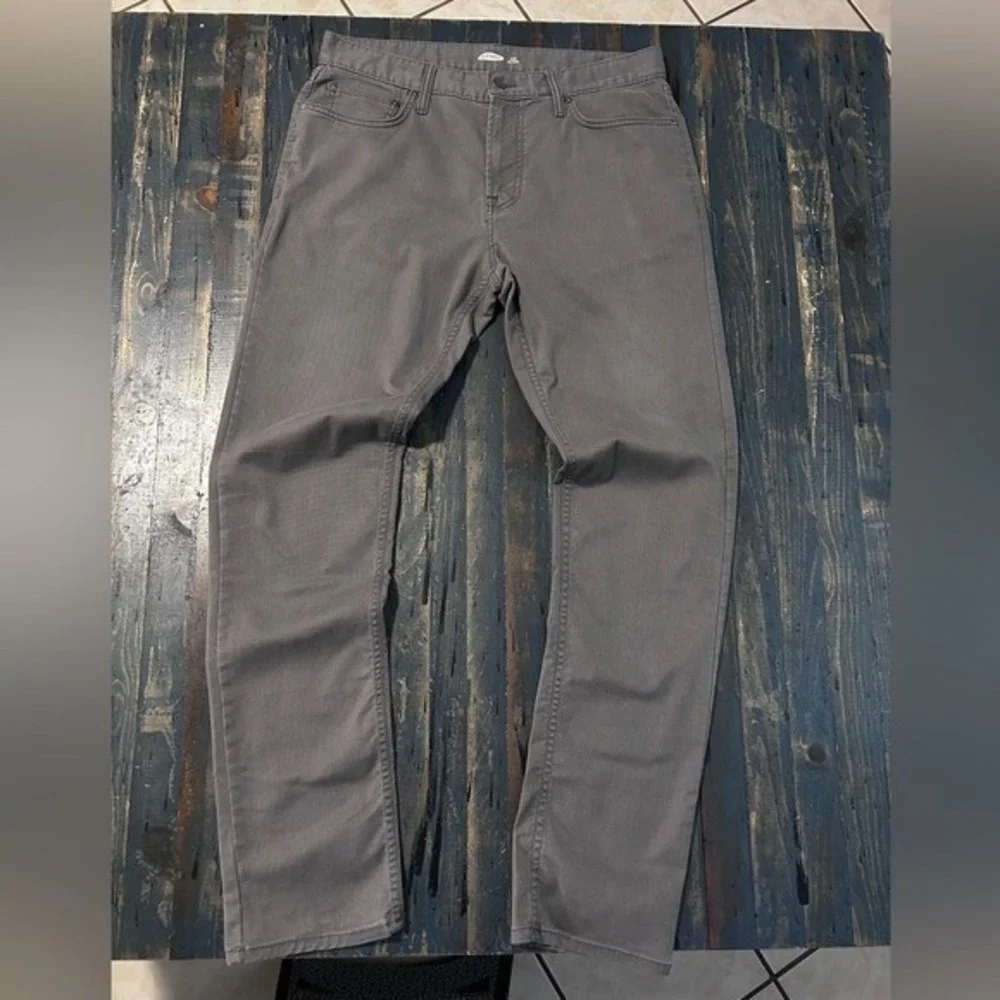Gray Five Pocket Pants Cotton Blend Trousers 34x34 Business Casual‎ Slim